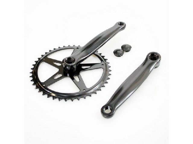 Hzb kettingwiel/crankset staal 46 tands 170 mm 1/8 + 3/32 zwart afbeelding