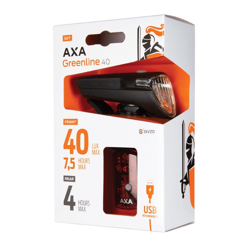 AXA Verlichtingsset Greenline USB 1 led on/off 40 lux