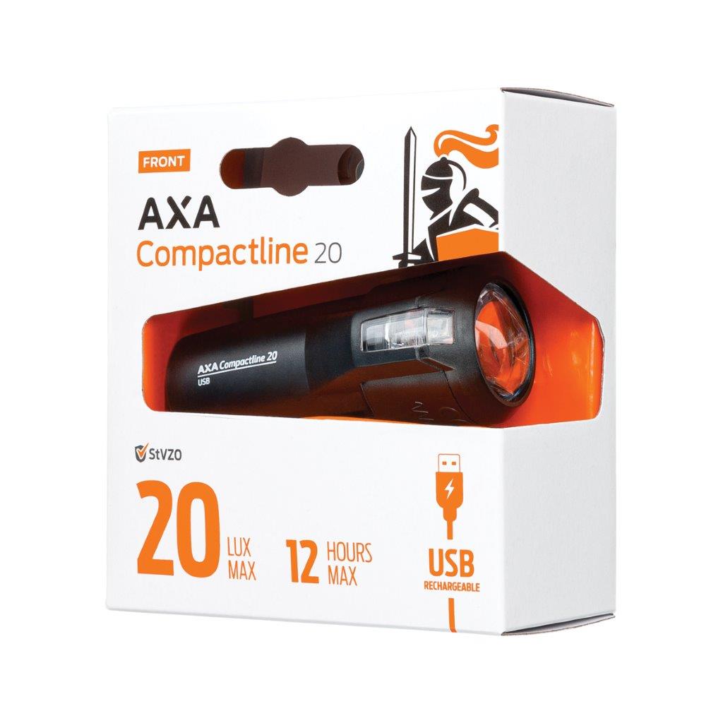 AXA Voorlicht compactline 20 lux led oplaadbaar zwart afbeelding