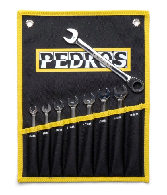 Ratcheting combo wrench Pedros set