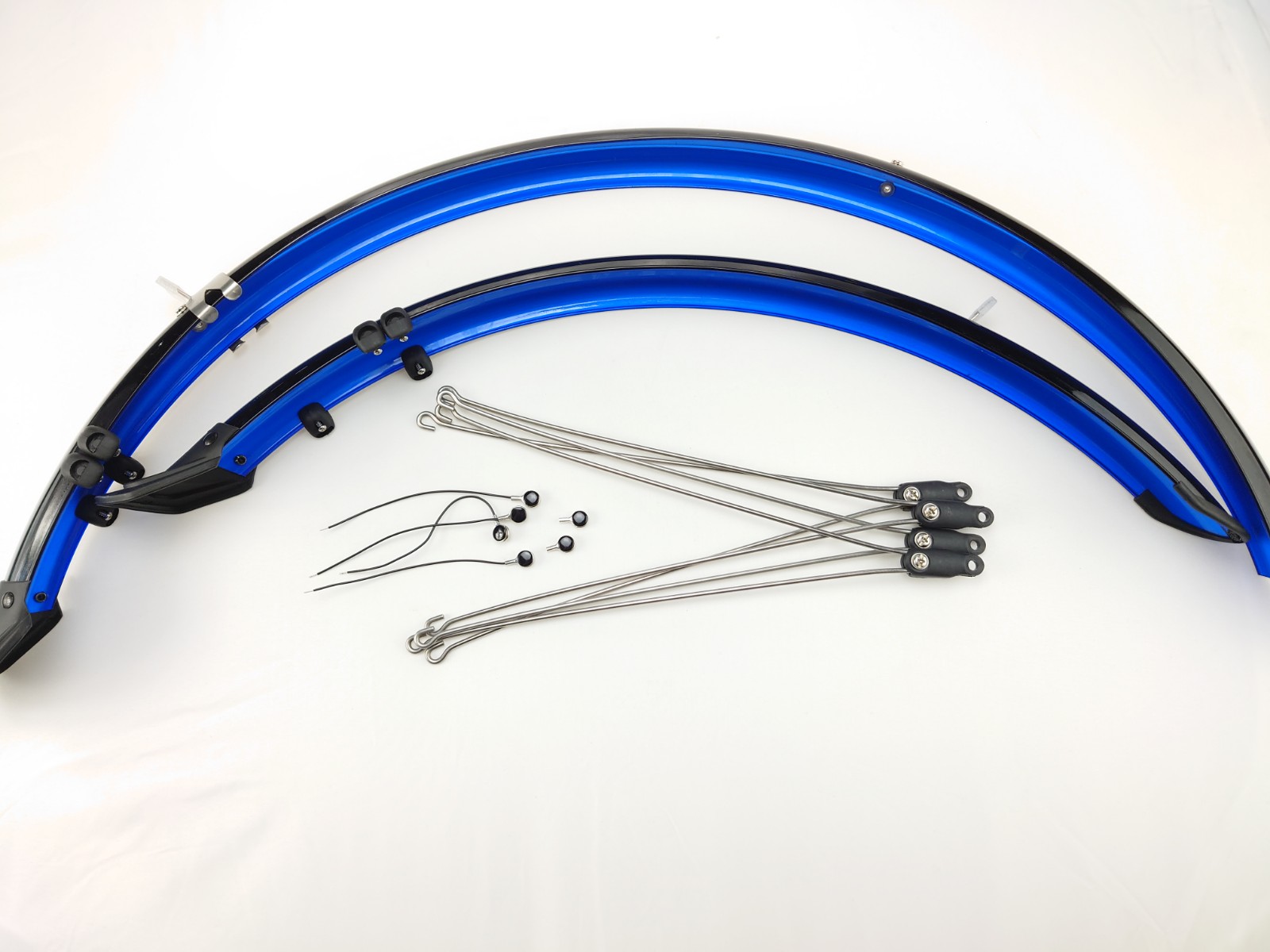 Spatbordset zwart/blauw + stang afbeelding
